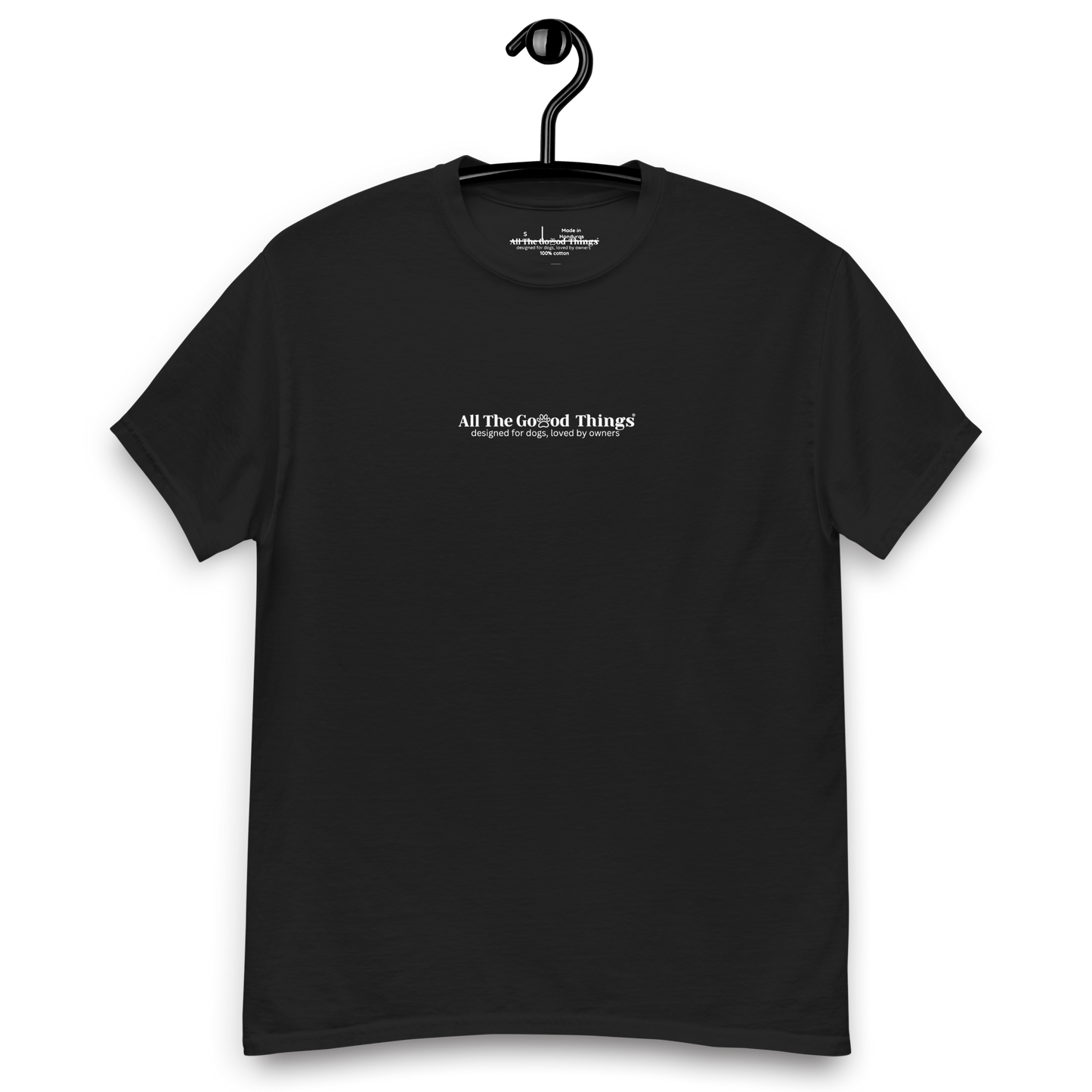 "more dogs, less drama" Black T-shirt