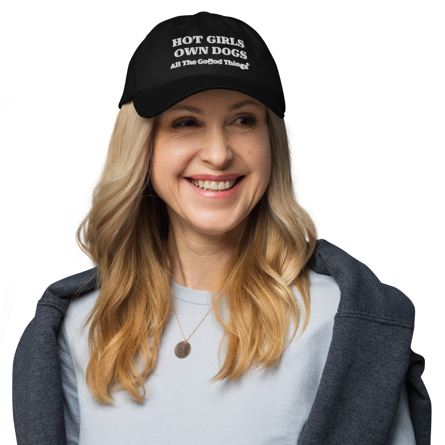 "HOT GIRLS OWN DOGS" Black Womens Baseball Cap