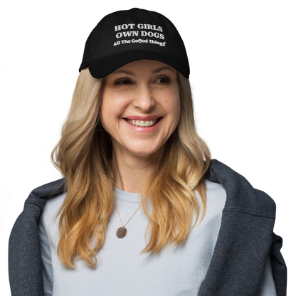 "HOT GIRLS OWN DOGS" Black Womens Baseball Cap
