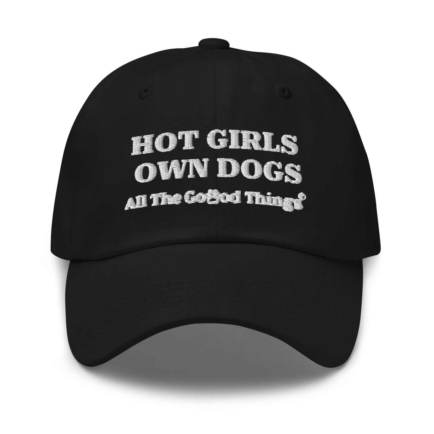"HOT GIRLS OWN DOGS" Black Womens Baseball Cap