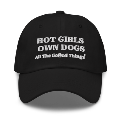"HOT GIRLS OWN DOGS" Black Womens Baseball Cap