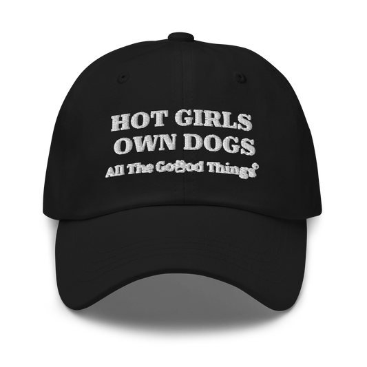 "HOT GIRLS OWN DOGS" Black Womens Baseball Cap