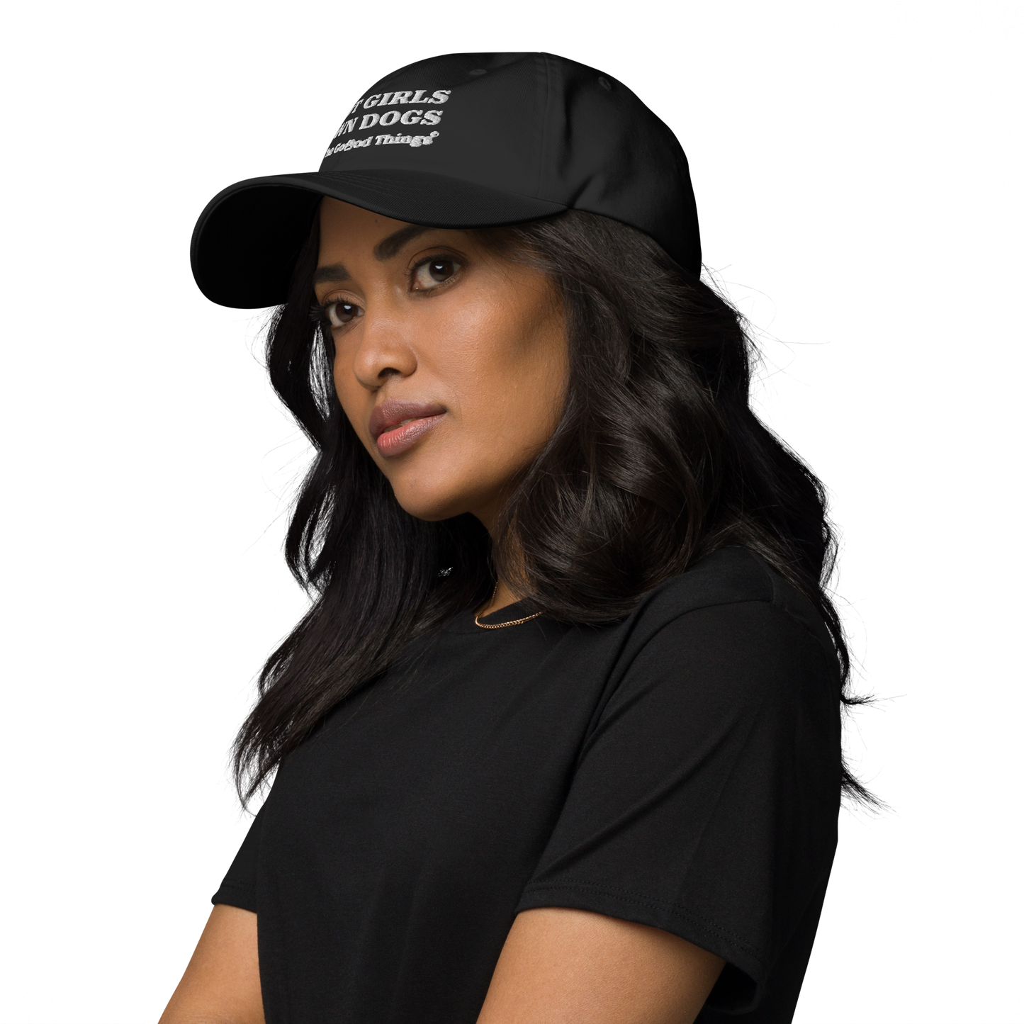 "HOT GIRLS OWN DOGS" Black Womens Baseball Cap