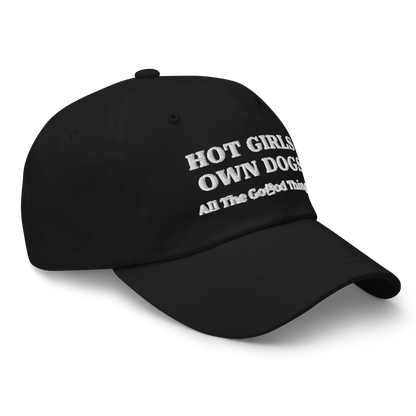 "HOT GIRLS OWN DOGS" Black Womens Baseball Cap
