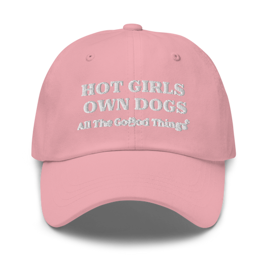 "HOT GIRLS OWN DOGS" Rose Womens Baseball Cap
