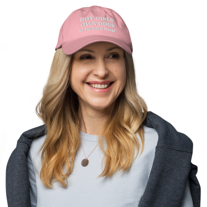 "HOT GIRLS OWN DOGS" Rose Womens Baseball Cap