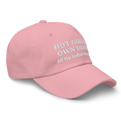 "HOT GIRLS OWN DOGS" Rose Womens Baseball Cap