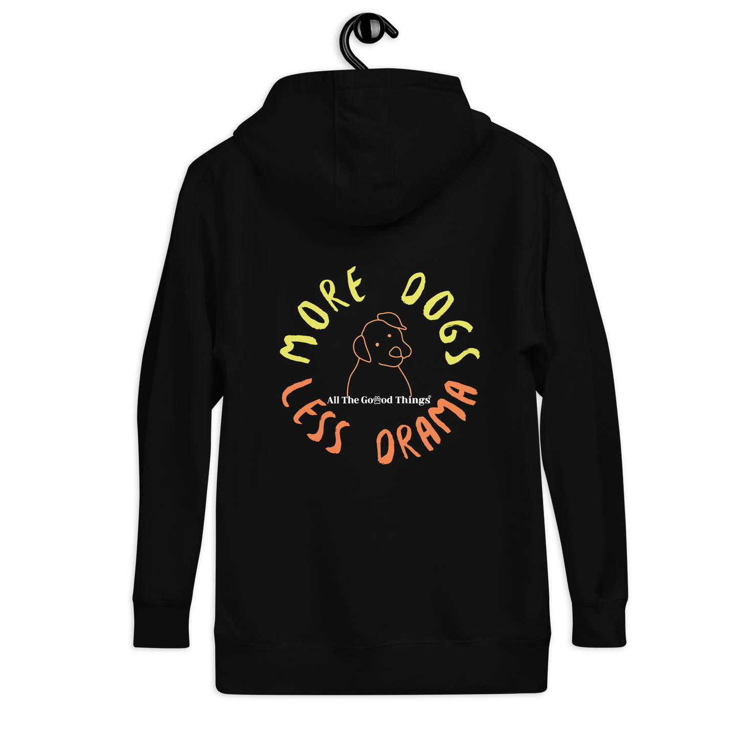 "More dogs, less drama" Black Hoodie