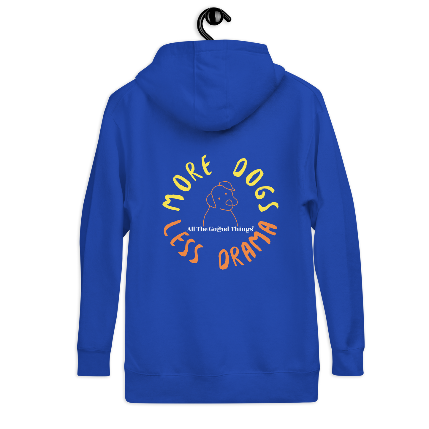 "More dogs, less drama" Royal Blue Hoodie