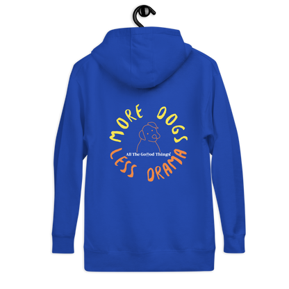 "More dogs, less drama" Royal Blue Hoodie