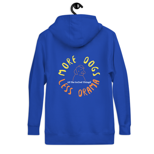"More dogs, less drama" Royal Blue Hoodie