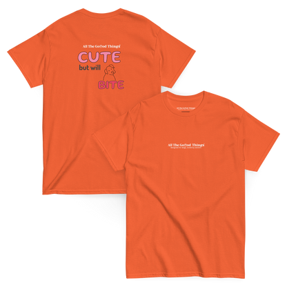 "cute but will bite" Orange T-shirt