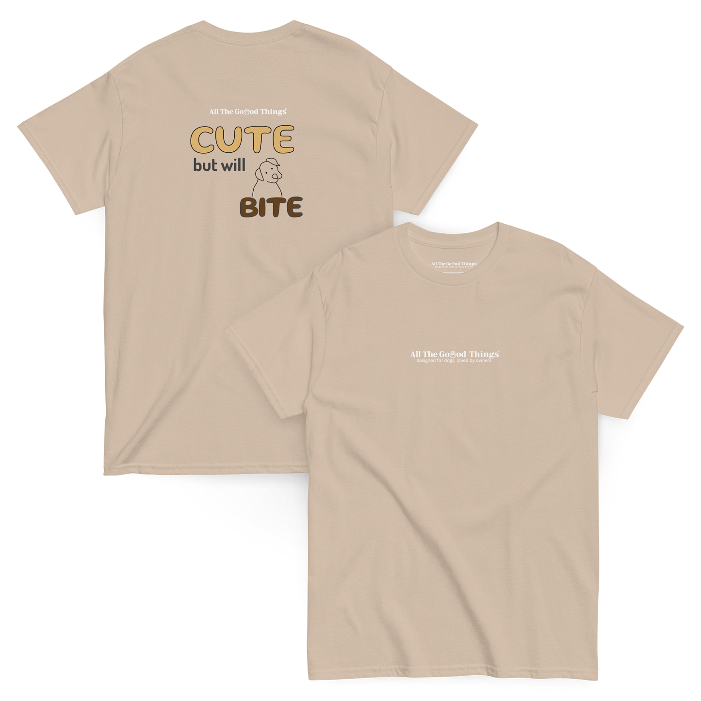 "cute but will bite" Sand T-shirt