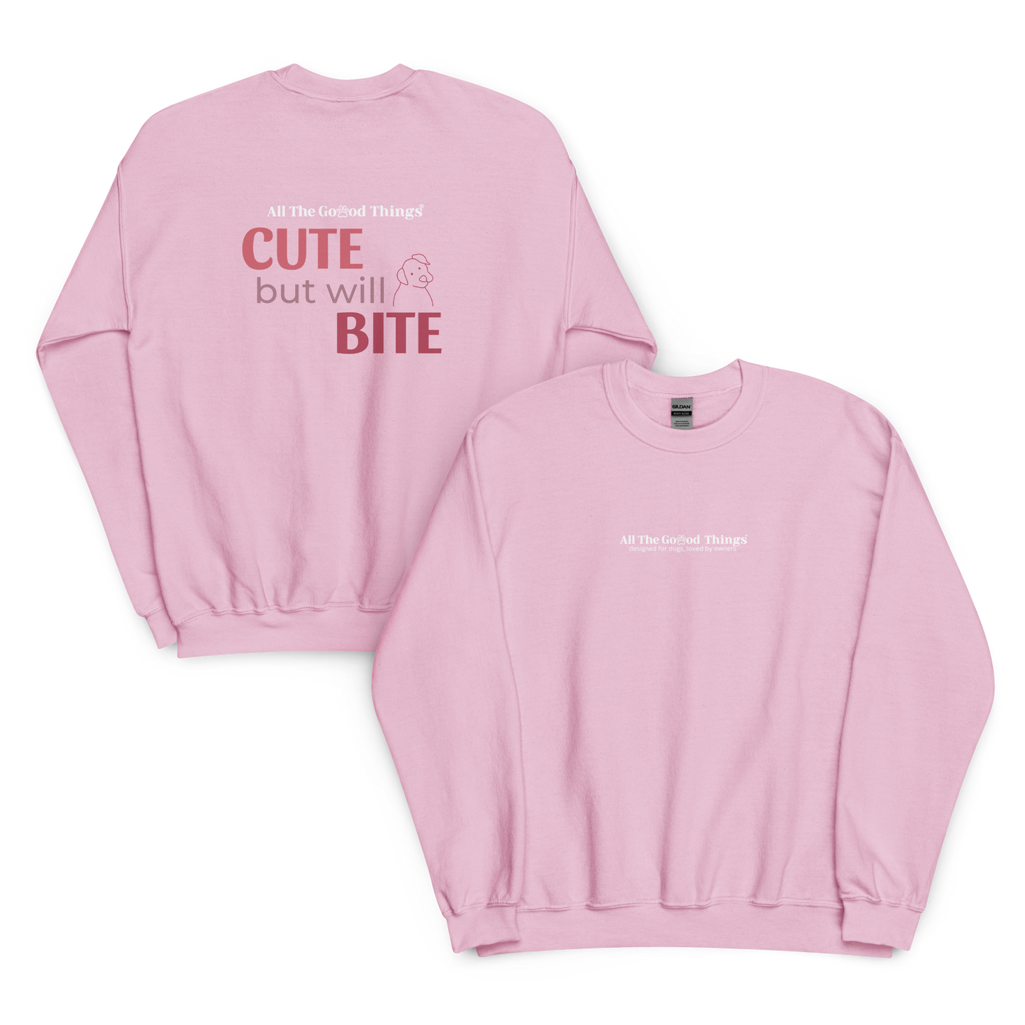 "Cute but will bite" Rose Sweatshirt